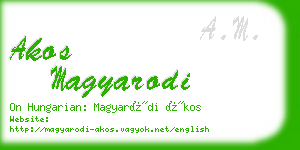 akos magyarodi business card